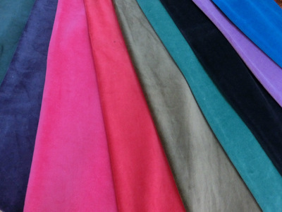 安庆宏洲针纺织品 优质全棉天鹅绒面料，100多种颜色现货供应
